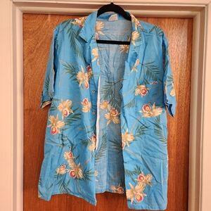 Beautiful Vintage Islander Orchid Hawaiian Shirt Size Large Made In Hawaii